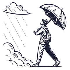 man with umbrella