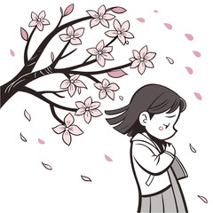 girl with cherry blossom