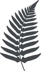 Monochromatic fern leaf silhouette