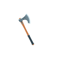 Viking Axe icon logo flat vector design