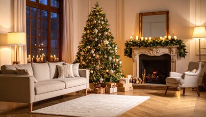 Fototapeta premium Cozy Christmas living room (1)