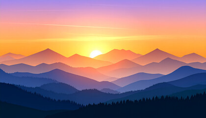 sunrise in mountains