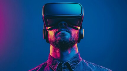 Man device modern glasses simulator innovation helmet reality digital technology headset vr virtual