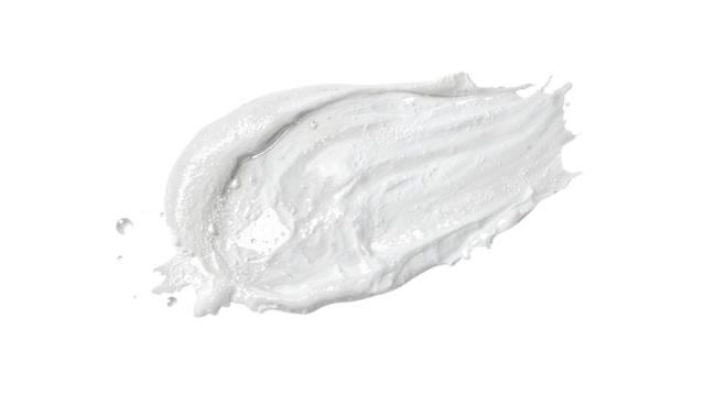 White moisturizing cream swirl with air bubbles on clean background for skincare or cosmetic product advertisement