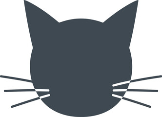 Minimalist black cat head silhouette icon