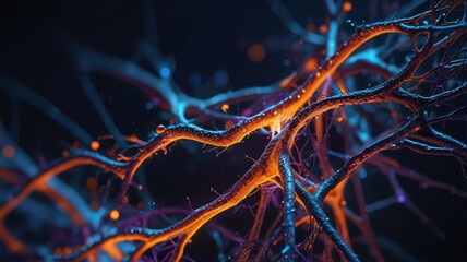 Neural Network Activity with Glowing Brain Connections, High-Resolution Concept Art	
