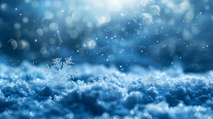 Naklejka premium Tranquil Blue Winter with Glistening Snowfall