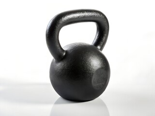 Illustration of black kettlebell isolated on white background for strength training