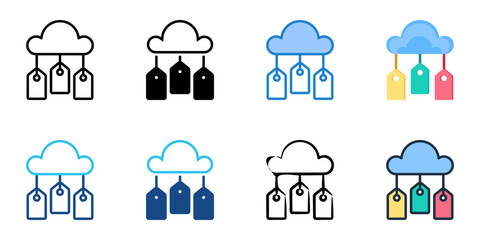 Shopping season icon set multiple style collection 
