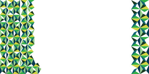 Green Geometric Triangle Border Design with Abstract Polygon Pattern Background