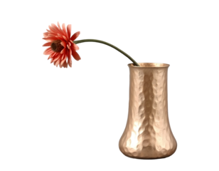 Elegant Copper Vase with a Single Gerbera Daisy