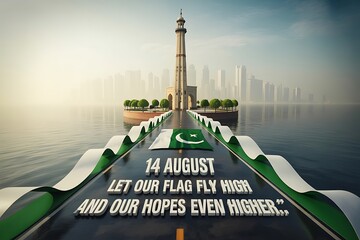 Celebrating Pakistan's Independence Day with Monumental Pride and National Pride, Inspiring Patriotism and Unity on August 14th, a Time for Hope