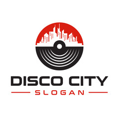 DJ Vinyl City Logo Replaceable Text