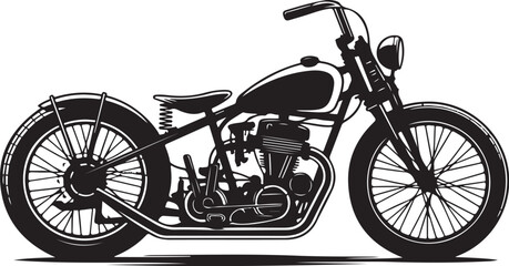 Fototapeta premium Classic chopper motorcycle silhouette, powerful vintage ride
