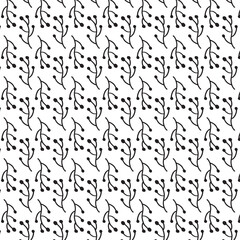 Black and white seamless abstract geometric shape hand drawn pattern
