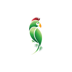 natural bird logo green leaf illustration abstract design