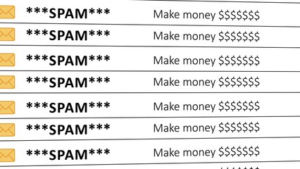 Spam Email notifications. Computer generated 3d render