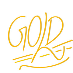 The word gold written in a stylish golden script, isolated on a transparent background
