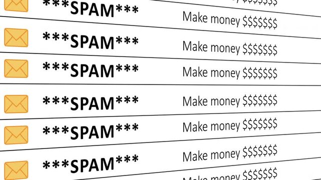 Spam Email notifications. Computer generated 3d render