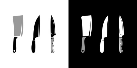 Knife icon silhouette black flat design graphic