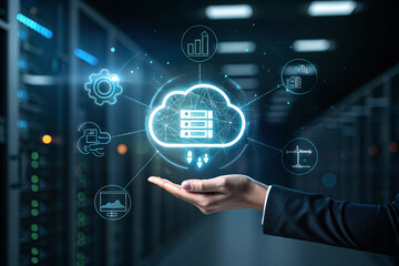 Fototapeta premium High-Resolution Stock Photo of Businesswoman Exploring Dynamic Holographic Data Visualizations for Corporate Planning