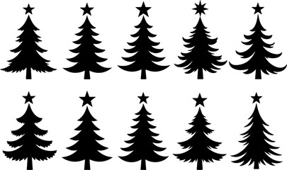 Obraz premium Christmas Tree holiday, pine tree, festive Vector Bundle