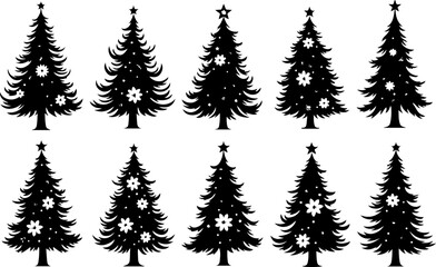 Fototapeta premium Christmas Tree holiday, pine tree, festive Vector Bundle