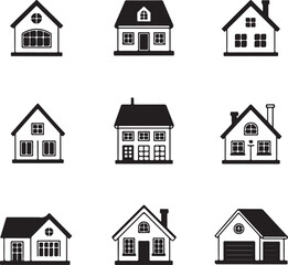 Houses icons set