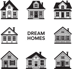 Houses icons set