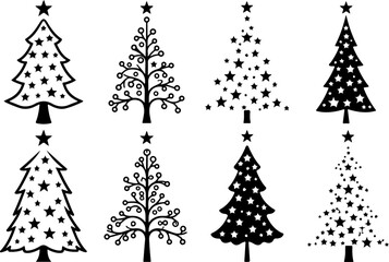 Christmas Tree holiday, pine tree, festive Vector Bundle