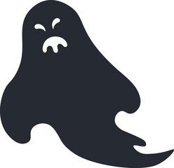 Spooky ghost floating in the night, creating an eerie atmosphere perfect for Halloween celebrations. Ideal for festive projects, illustrations, and decorations during the haunting season