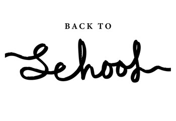 Back to school hand drawn  line littering modern black vector calligraphy isolated on white background elegant lettering banner template for banner cards banner