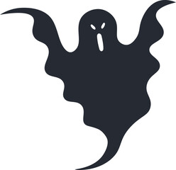 Spooky ghost flying and screaming with angry expression, perfect illustration for halloween night, representing fear, horror and spooky celebrations