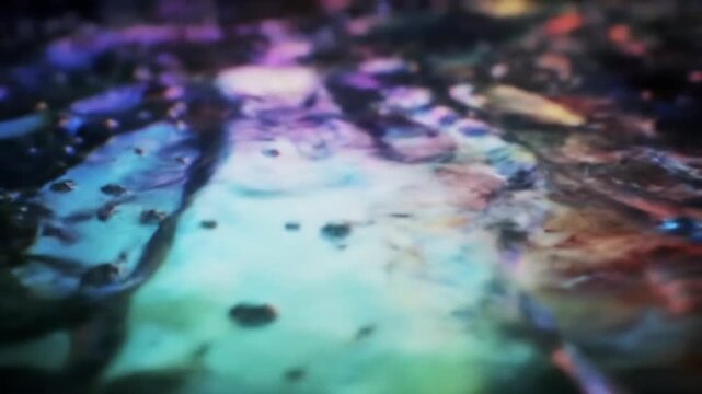 Abstract glowing 3D-render holographic oil surface with vibrant iridescent colors, fluid textures, and luminous reflections, creating a mesmerizing futuristic background