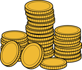 Stack of golden coins, financial success symbol, wealth accumulation image, investment concept artwork, savings and prosperity, money management illustration, economy