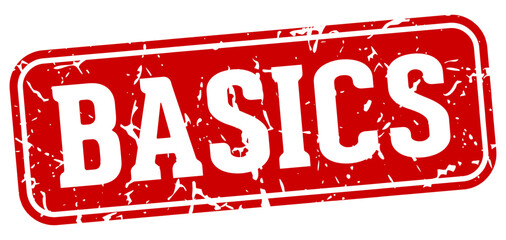 basics rectangular sign. basics stamp