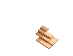 Wooden staircase 3D isometric illustration