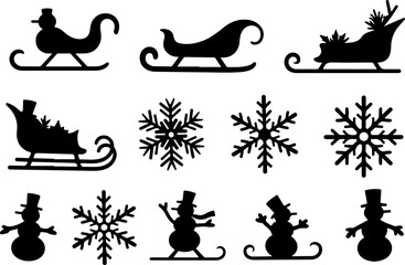 Christmas, tree, silhouette bundle