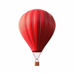 Fototapeta premium Red hot air balloon, isolated on white