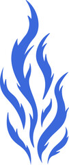 Blue stylized flames rising and creating a decorative pattern, ideal for backgrounds and decorative purposes, symbolizing energy, passion, power, transformation, and change
