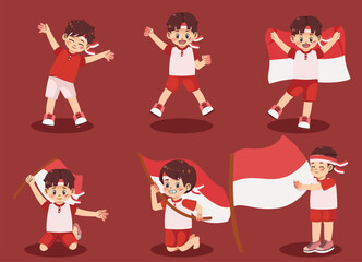 Indonesian Independence Day Kids illustration