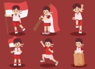 Indonesian Independence Day Kids illustration