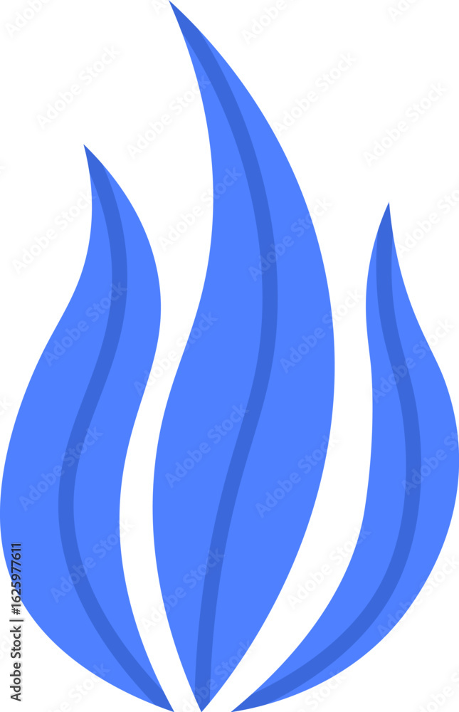 Poster blue flame burning with high temperature creating a stylized design, ideal for representing concepts