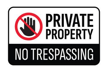 Private Property No Trespassing Warning Sign — High Quality Vectorial Stock Image