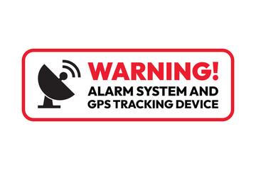 Warning Alarm System and GPS Tracking Device Sign — High Quality Vectorial Stock Image