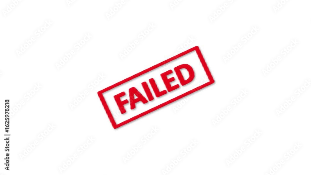 Poster failed glitter text animation . animation of failed text. failed text sign. reject and not accepted 