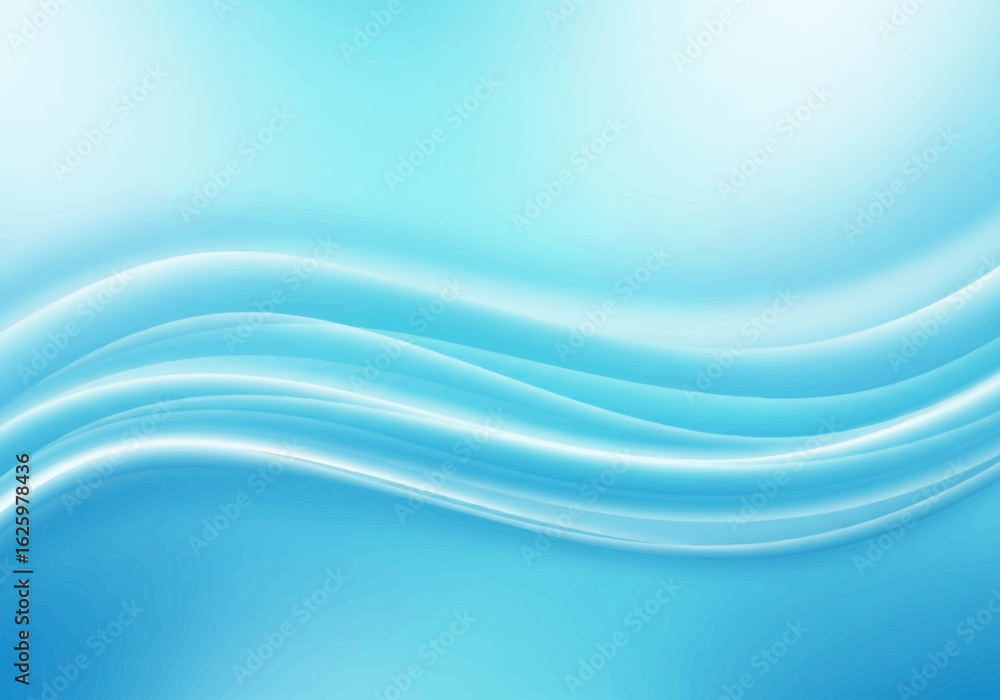 Poster Smooth Abstract Light Blue Wave Background Design Element Template