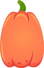 Ripe orange pumpkin with green stem symbolizing autumn harvest, Thanksgiving, and Halloween celebrations, showcasing the vibrant colors and textures of nature's bounty