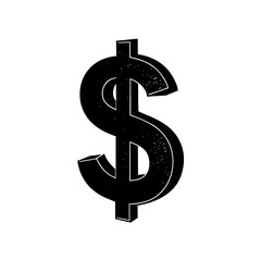 dollar sign isolated on white