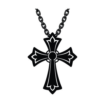 Cruz para beb&eacute; en plata con cadena fina